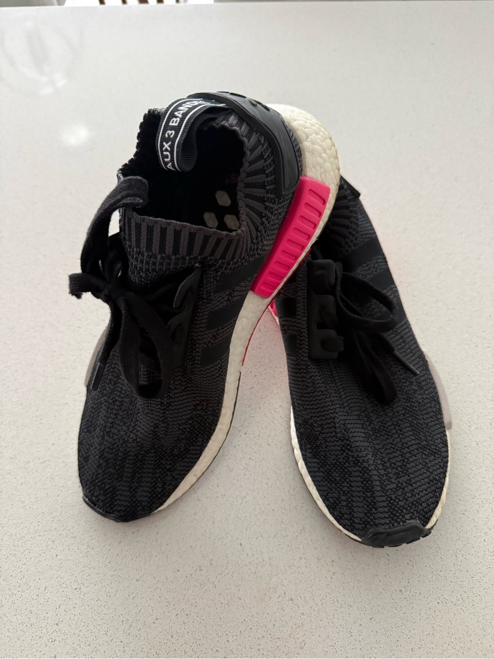 adidas NMD Black Sneakers with Pink Accent